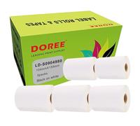 DOREE 5pack S0904980 Grandes étiquettes d'expédition, 104 x 159 mm, papier blanc de qualité A, DOREE S0904980 compatible avec LabelWriter 4XL (220 étiquettes par rouleau).