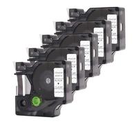 DOREE 5x rubans 45010 S0720500 Compatible avec dymo d1 12 mm transparent | a45010 Plastique 12 mm x 7m noir sur transparent résistant UV pour dymo ruban d1 labelmanager 160 210D 280 360D 420p PnP