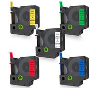 DOREE 5x rubans D1 bunt 45013,45016, 45017, 45018, 45019 pour dymo ruban d1 Plastique