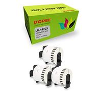 Doree DK-44205, 62 mm x 30,48 m ruban adhésif en papier amovible pour Brother QL-1110NWB QL-1100 QL-1050 QL-500 QL-500BW QL-570 QL-580 QL-700 QL-710W QL-710W QL-7W QL-710W(3 pack)