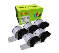 DOREE DK-N55224 DKN55224 Étiquettes, 54 mm x 30,48 m, longueur continue, non adhésives, compatibles avec Brother P-Touch QL-650TD, QL-700, QL-710W, QL-720NW, QL-800 - Lot de 5 rouleaux