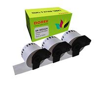 DOREE DK-N55224 Rouleaux d'étiquettes, étiquettes blanches non adhésives, 54 mm x 30,48 m, compatibles avec Brother QL-650TD, QL-700, QL-710W, QL-720NW, QL-800 (Lot de 3 rouleaux)