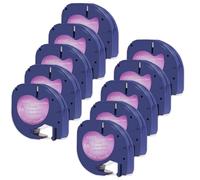 Doree Lot de 10 rubans adhésifs noirs sur transparent 16951 12267 S0721530 12 mm x 4 m pour Dymo Letratge LT-100H, LT-100T,LT-100T Plus,LT 200B,LT 2000,LT QX55 0 kg