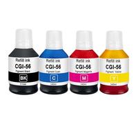 Doree Lot de 4 Bouteilles d’Encre GI-56 Compatibles avec Canon MAXIFY | 1 Noire de 175ml et 3 Couleurs de 140ml Cyan Magenta Jaune pour Canon MAXIFY GX7050 GX6050 GX5050 GX4050 GX3050