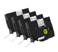 DOREE lot de 4 TZe231 compatible avec ruban Brother Tze-231 noir sur blanc | ruban cassette tz tape 12 mm x 8m compatible avec P-touch H100LB,PTH100R,PT-H105,PT-H110,H107B,PT-D200BW,PT-D210VP,PTE110G1