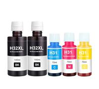 Doree Lot de 5 Bouteilles d’Encre HP 31 32 Compatibles avec Smart Tank