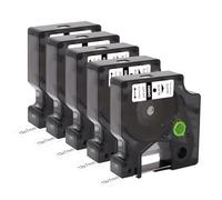 DOREE Lot de 5 rubans compatibles DYMO D1 45803 S0720830, 19 mm x 7 m, noir sur blanc, pour imprimantes LabelManager 300, 350, 400, 450, 350D, 360D, 450D, 400 Duo, 450 Duo, LM420P, 500TS