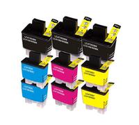 DOREE Pack 9 Couleurs Compatible Brother LC900BK LC900C LC900M LC900Y 3 Noir, 2 Cyan, 2 Magenta, 2 Jaune Cartouches Compatibles avec FAX1840C, FAX1940CN, FAX2440C, MFC210C, MFC420CN, MFC620CN