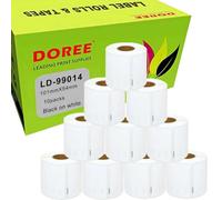 DOREE Pack de 10 étiquettes d'adresse 99014 S0722430, 54 x 101 mm, 220 étiquettes par rouleau, compatible avec Dymo LabelWriter 4XL 450 400 330 320 310.