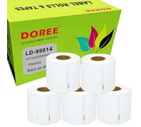 DOREE Pack de 5 étiquettes d'adresse 99014 S0722430, 54 mm x 101 mm, 220 étiquettes par rouleau, compatible avec Dymo LabelWriter 4XL 450 400 330 320 310.