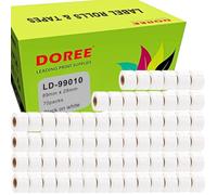 DOREE Pack de 70 rouleaux d'étiquettes standard 99010 S0722370, 28 mm x 89 mm, en papier thermique, compatibles avec Dymo Labelwriter 4XL,320,330, 400, 450,450 Duo,450 Turbo (130 étiquettes/rouleau).