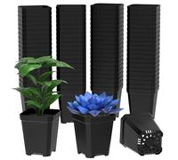 Doreenstar 100 Pièces Pot Plastique Plante 5.5 CM, Mini Pots de Fleurs avec Trous de Drainage, Petite Jardinière en Plastique, Pot de Repiquage pour Plantes, Succulentes, Fleurs, Légumes