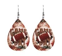 D'oreille Or/Argent Femme Avec Boîte femmes, boucles d'oreilles de jour de match en cuir, boucles d'oreilles en forme goutte d'eau, jeu Filles Amoureux (One Size)