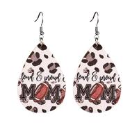D'oreille Or/Argent Femme Avec Boîte femmes, boucles d'oreilles de jour de match en cuir, boucles d'oreilles en forme goutte d'eau, jeu Filles Amoureux (One Size)