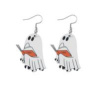 d'oreilles d'halloween pour femmes, mignonnes et amusantes, en bois léger, pendantes, bijoux de fête d'halloween (Purple, One Size)