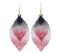d'oreilles en feuille de métal coloré rétro d'oreilles à double feuille de personnalité créative uniques pour femmes filles Boucle D'Oreille