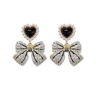 d'oreilles fleur d'or pour les femmes Amour Perle D'oreilles De Tempérament De Luxe Léger Pour Femmes Inoxydable (Green, One Size)