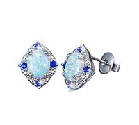 d'Oreilles Florales géométriques Minimalist Cuff Piercing Studs d'oreilles à la mode Piercing Oreille Acier (Silver, One Size)