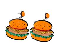 d'oreilles Hamburger Donut, mode européenne et, d'oreilles exagérées en acrylique, bijoux d'oreille exagérés pour femmes Boucles Oreilles