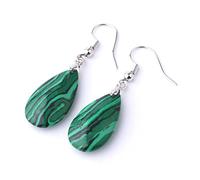 D'Oreilles Pendantes Femmes,Boucle D'Oreille Pendante Pierre Naturelle Pour Dames Malachite Larme Pendante Boucle D'Oreille Belle Boucle D'Oreille Femmes Bijoux Cadeau Spécial Pour Petite Amie