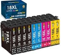 DOREINK 18XL Cartouches d'encre Compatibles avec 18 18XL pour Expression Home XP-205 XP-215 XP-225 XP-302 XP-305 XP-402 XP-405 XP-412 XP-422 (9 Noir, 3 Cyan, 3 Magenta, 3 Jaune)