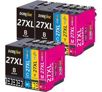 DOREINK 27XL Cartouche Remplacement pour Epson 27 27 XL Cartouche d'encre Compatible avec Epson WF 3620 WF 7720 WF 3640 WF 7715 WF 7710 WF 7620 WF 7610 WF 7210 WF 7110 (12pk)