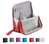 Doresty Makeup Bag, Doresty Stand Up Makeup Bag, Parallel Traveler Make-up Bags Fold Down, Toiletry Bags with Compartments for Traveling Women (Red)