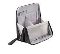 Doresty Makeup Bag, Doresty Stand Up Makeup Bag, Parallel Traveler Make-up Bags Fold Down, Toiletry Bags with Compartments for Traveling Women (Black)