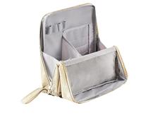 Doresty Makeup Bag, Doresty Stand Up Makeup Bag, Parallel Traveler Make-up Bags Fold Down, Toiletry Bags with Compartments for Traveling Women (Yellow)