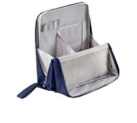 Doresty Makeup Bag, Doresty Stand Up Makeup Bag, Parallel Traveler Make-up Bags Fold Down, Toiletry Bags with Compartments for Traveling Women (Dark Blue)