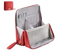 Doresty Makeup Bag, Doresty Standing Makeup Bag, Multi-Purpose Large Capacity Oxford Cloth Standing Makeups Bags, and Portable (Red)