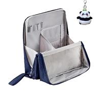Doresty Makeup Bag, Doresty Standing Makeup Bag Portable, Large Capacity, Oxford Cloth Standing Cosmetic Bags (Navy,#1)