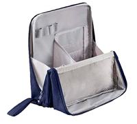 Doresty Makeup Bag, Multi-Purpose Large Capacity Oxford Cloth Standing Makeup Bag, Portable, Large Capacity, Travel Waterproof Organizer with Compartments and Handle (Blue)