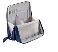 Doresty Makeup Bag, Multi-Purpose Large Capacity Oxford Cloth Standing Makeup Bag with Multiple Compartments, Upright Design for Cosmetics (Navy)