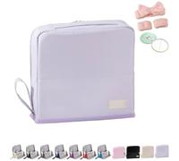 Doresty Makeup Bag, Standing Makeup Bag Portable, Grande Capacité, Trousse de Maquillage Multifonction en Tissu Oxford, Trousse de Toilette et Rangement de Papeterie avec Compartiments (Purple-B)