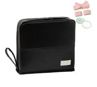 Doresty Makeup Bag, Standing Makeup Bag Portable, Grande Capacité, Trousse de Maquillage Multifonction en Tissu Oxford, Trousse de Toilette et Rangement de Papeterie avec Compartiments (Black-B)