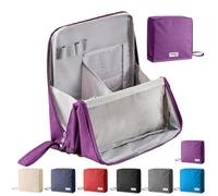 Doresty Standing Makeup Bag, Multi-Purpose Large Capacity Oxford Cloth Standing Make up Bag, Lightweight Waterproof Toiletry Bag with Compartments for Travel, Work and Daily Use (Purple)