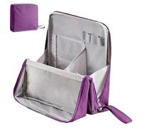 Doresty Trousse de maquillage debout portable de grande capacité multifonction en tissu Oxford étanche avec compartiments, violet, sac debout