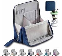 Doresty Trousse de maquillage portable de grande capacité avec miroir imperméable en tissu Oxford avec compartiments pour femmes et filles avec nettoyeur de pinceaux de maquillage, noir foncé