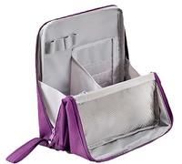 Doresty Trousse de maquillage verticale, portable, multi-usage, grande capacité, en tissu Oxford, sac de rangement étanche, violet, Nouveaux styles