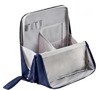 Doresty Trousse de maquillage verticale, portable, multi-usage, grande capacité, en tissu Oxford, sac de rangement étanche, bleu, Nouveaux styles
