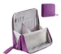 Doresty Trousse de toilette verticale en tissu Oxford multi-usages - Trousse de toilette verticale - Séparation sèche et humide - Avec poignée et compartiment - Étanche, lilas