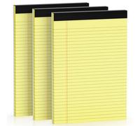 DORFAS Lot de 3 blocs-notes lignés 21,6 x 29,8 cm, papier jaune canany 9,5 kg, bloc-notes jaune, 30 feuilles par bloc-notes