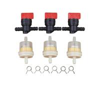 DORFEY Convient aux tondeuses à gazon b-r-i-g-g-s s-t-r-a-t-t-0-n, lot de 3 vannes d'arrêt de carburant droites de 1/4", filtre à essence et colliers de serrage.