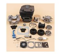 DORFEY Kit de pièces de rechange for moteur de tronçonneuse H-u-s-q-v-a-r-n=a 340 350 345, cylindre, carter, carburateur, roulement, joint d'huile, starter, tige d'accélérateur, 44 mm