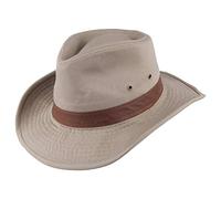 Dorfman Pacific Chapeau Australien en Coton Sergé Délavé Khaki Medium