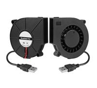 DORHEA Lot de 2 ventilateurs 7530 75 x 30 mm CC 5 V 75 mm x 30 mm, ventilateur de refroidissement sans balais, ventilateur de rechange CC sans balais de 75 mm pour refroidissement à monter soi-même,