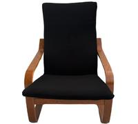 Dorian Home Housse de coussin pour fauteuil Poang en maille technique élastique - revêtement pratique à installer, lavable en machine, sans repassage (Noir)