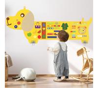 Dorifine Chien Jouets de Plaque Murale pour Enfants, Plaque occupée sensorielle Montessori - Cube d'activité de la Peluche pour Les Enfants, Jouet sensorielle Murale Cadeau, 3-6 Ans