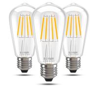 DoRight Ampoule à vis Edison 12V LED ST64 E27, 4W basse tension E27 ampoules à filament AC/DC 12-36V antique rétro E27 LED équivalant à 40W, blanc chaud 2700 K pour RV Camper Marine (lot de 3)